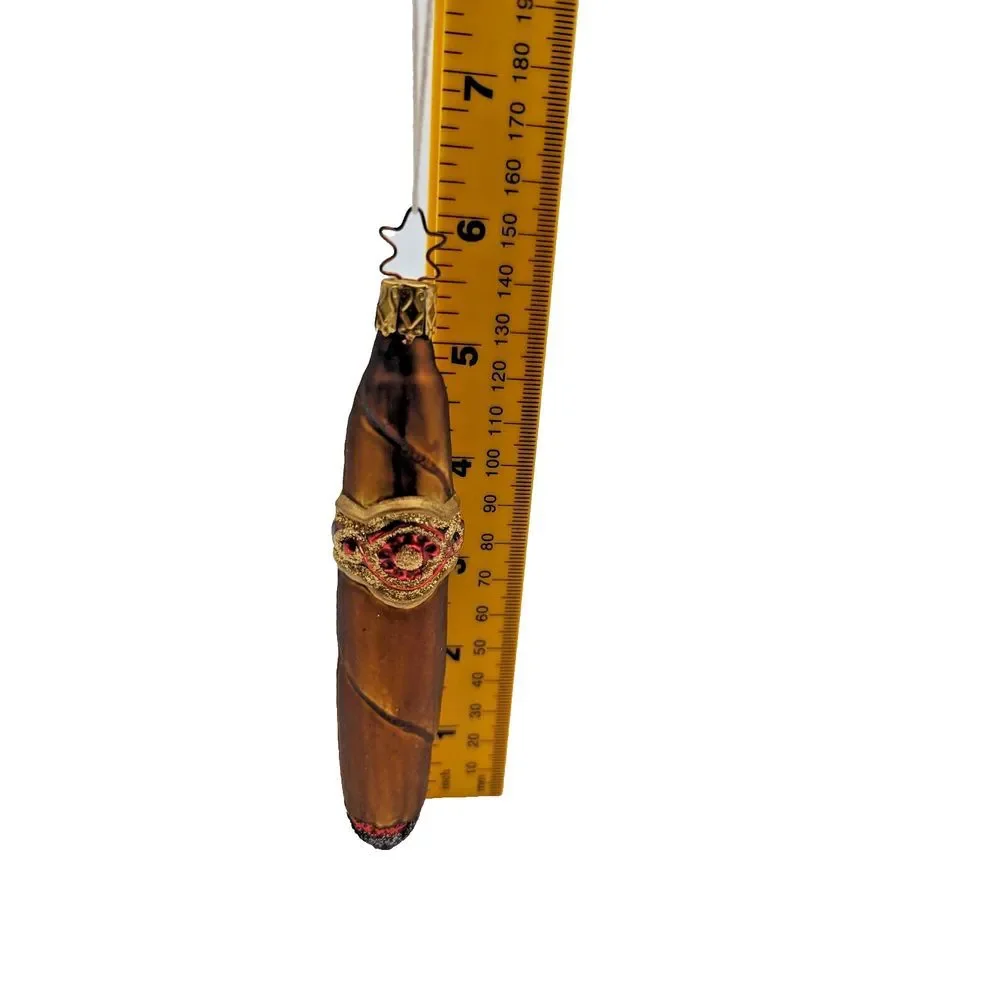 Blown Glass Cigar Ornament Made in Germany‎